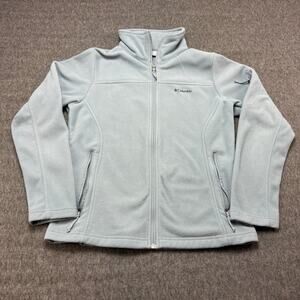 Columbia Jacket Women’s Size M Light Sky Blue Fleece Light Weight Multi‎ Pocket